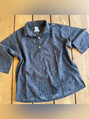Vintage COS COB Abstract Tile Print Shirt | 90s Artsy Grunge Top Size 11/12